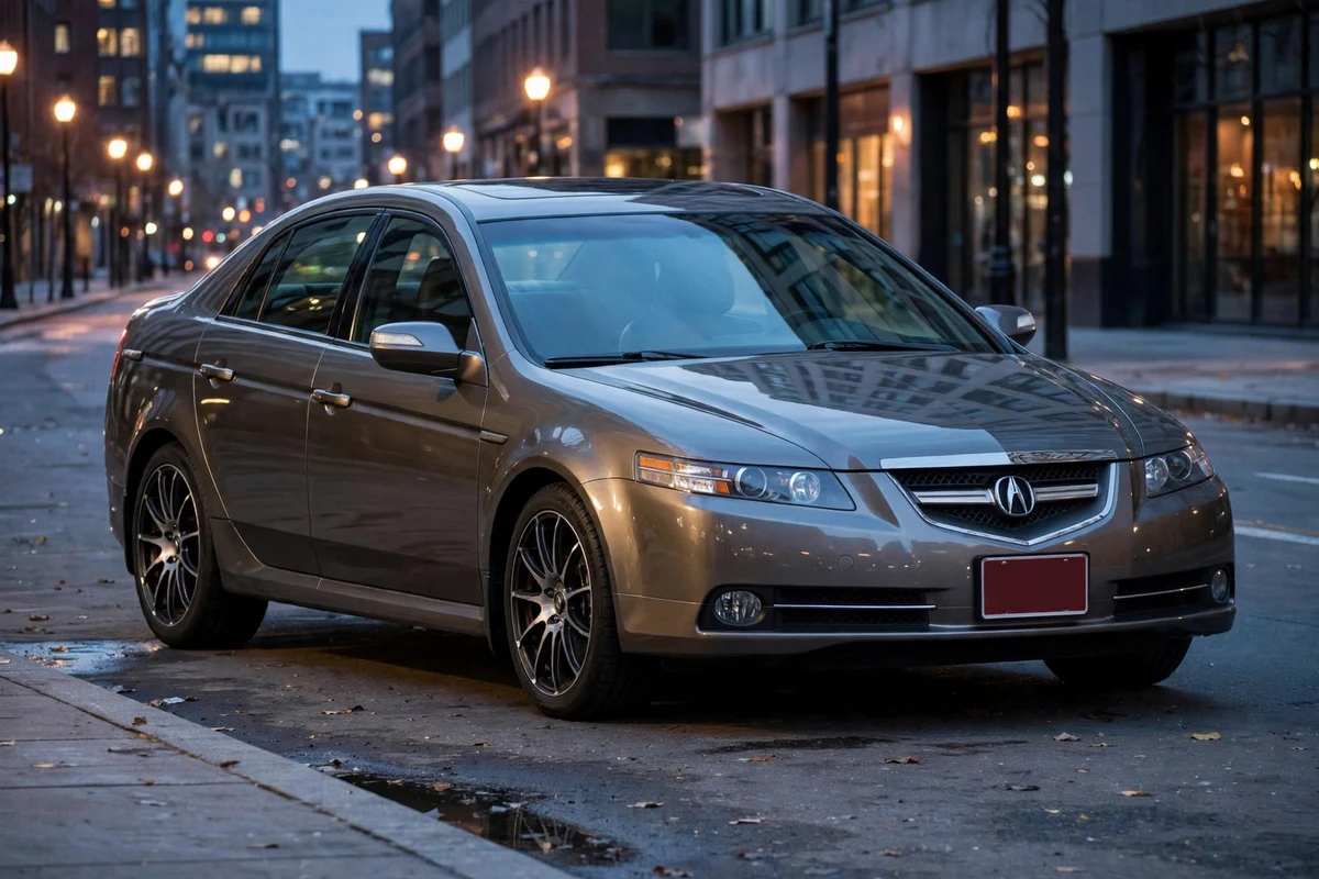 AI-generated view of a 2007 Acura TL Type-S with Konig Zero-In wheels