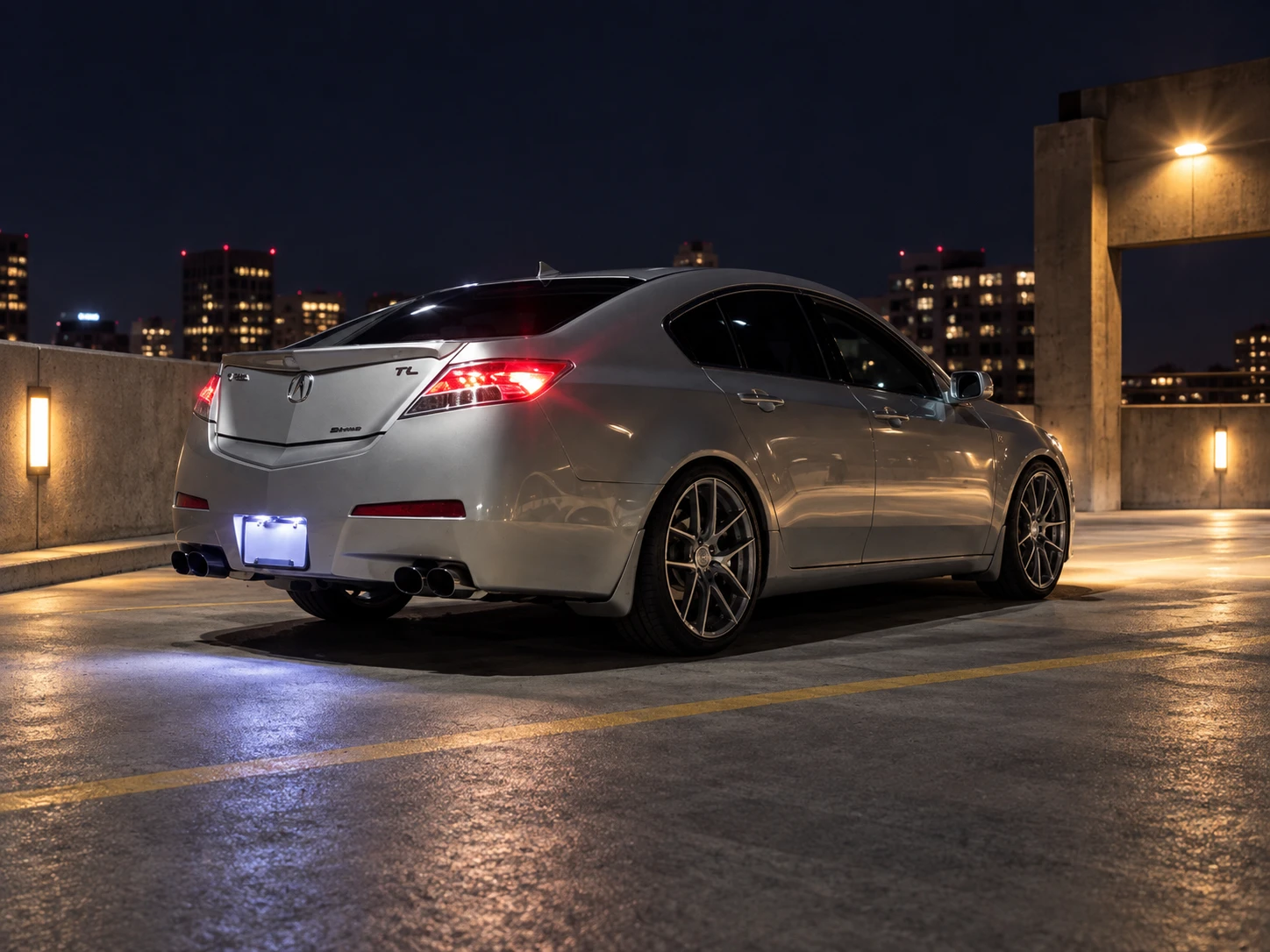 AI-generated view of a 2009 Acura TL with Niche Targa M131 wheels