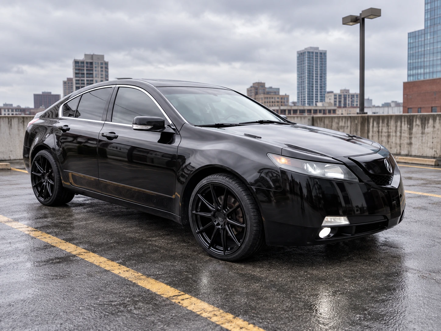 AI-generated view of a 2009 Acura TL with Niche Essen wheels