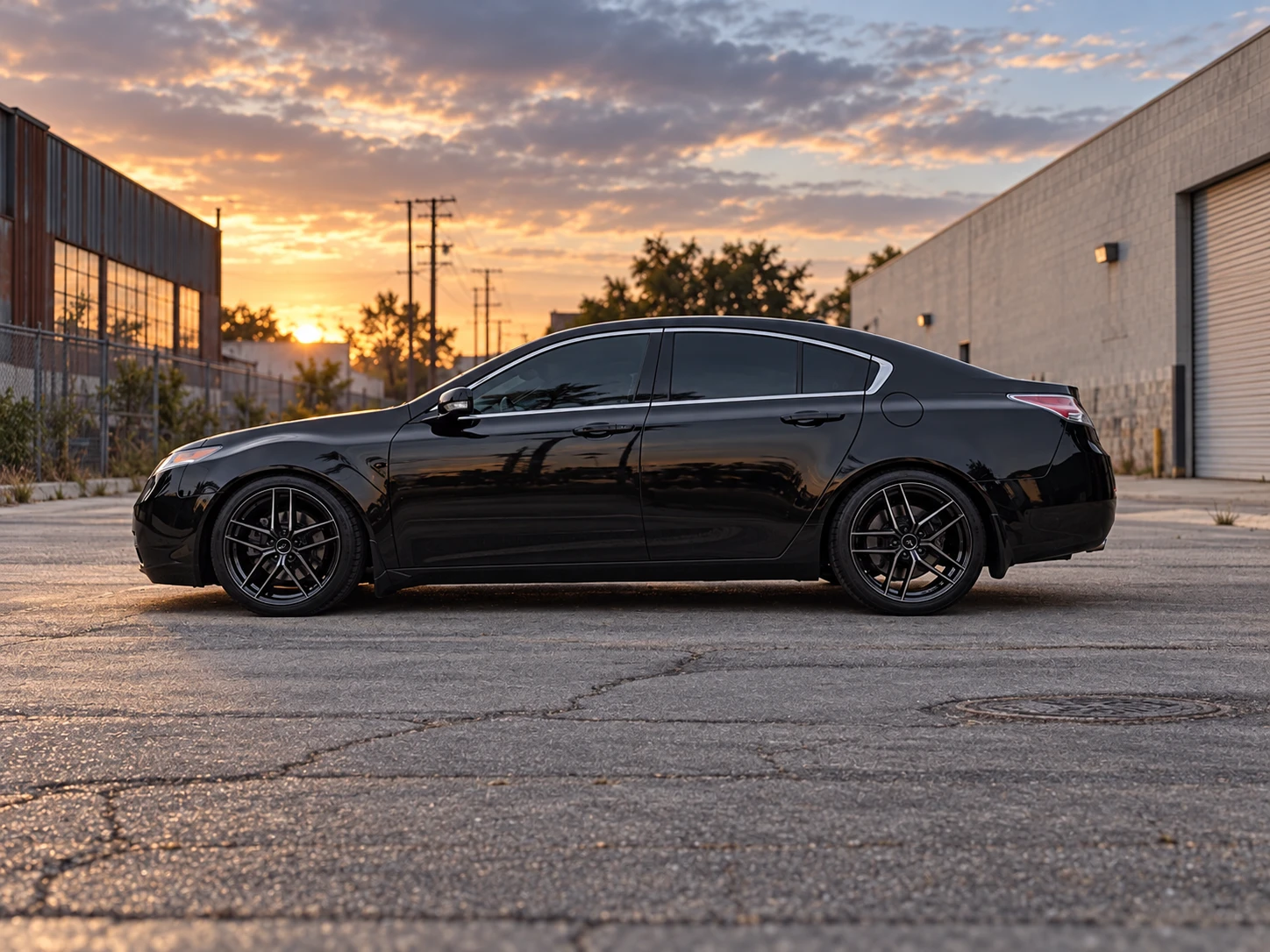 AI-generated view of a 2012 Acura TL with Enkei TY-5 wheels