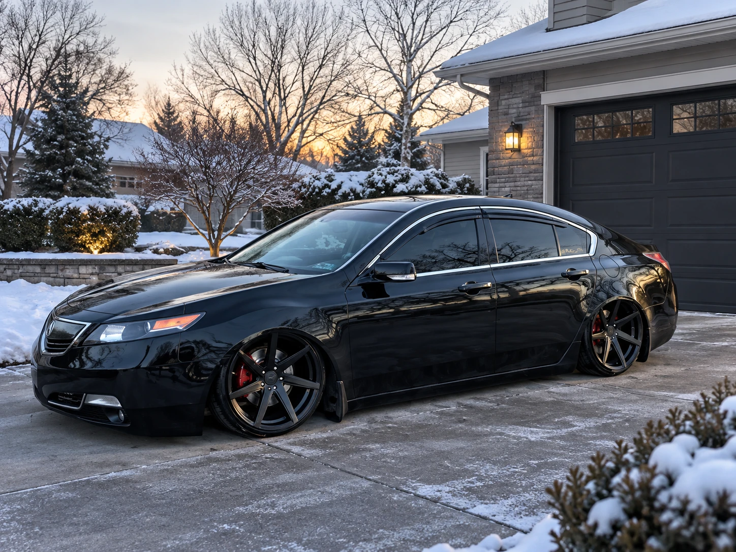 AI-generated view of a 2012 Acura TL with F1R F35 wheels