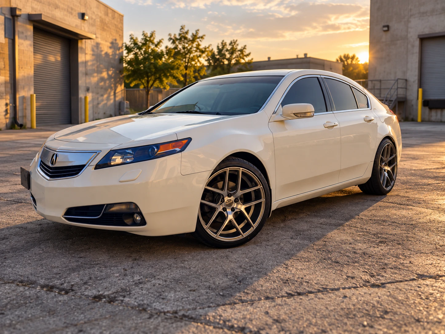 AI-generated view of a 2012 Acura TL with Milanni Tycoon wheels
