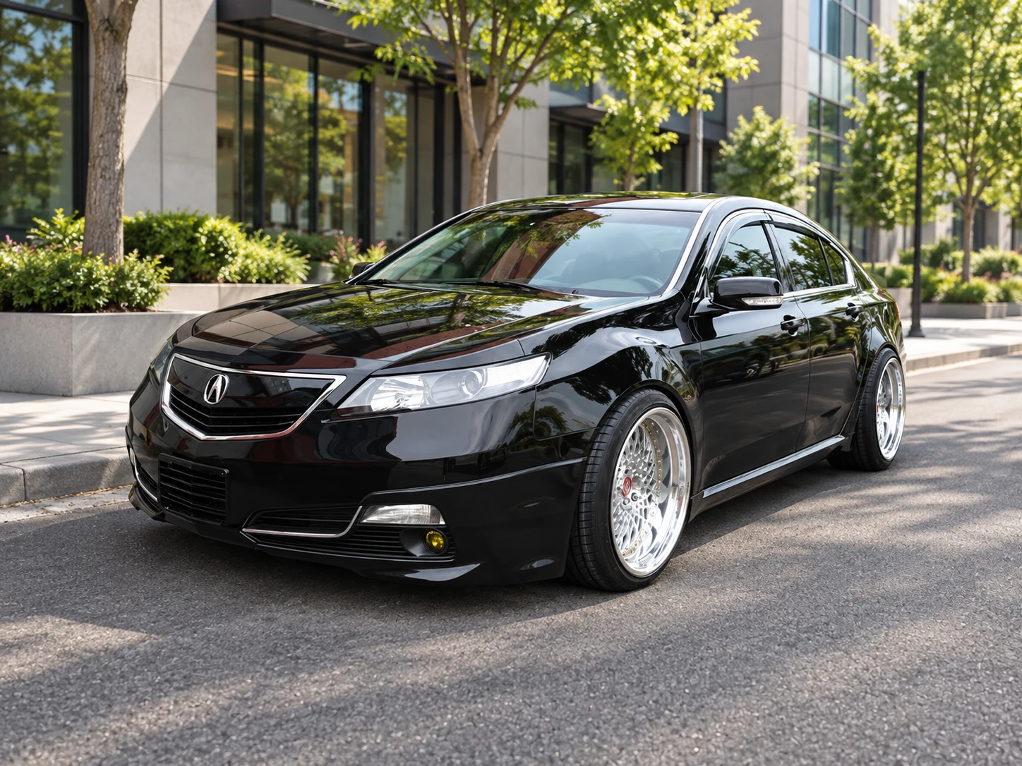 AI-generated view of a 2014 Acura TL with InfiniteWerks SS3 wheels