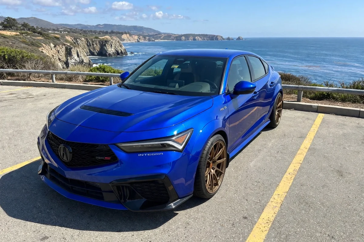 AI-generated view of a 2024 Acura Integra Type S with VT Forged RS-S wheels