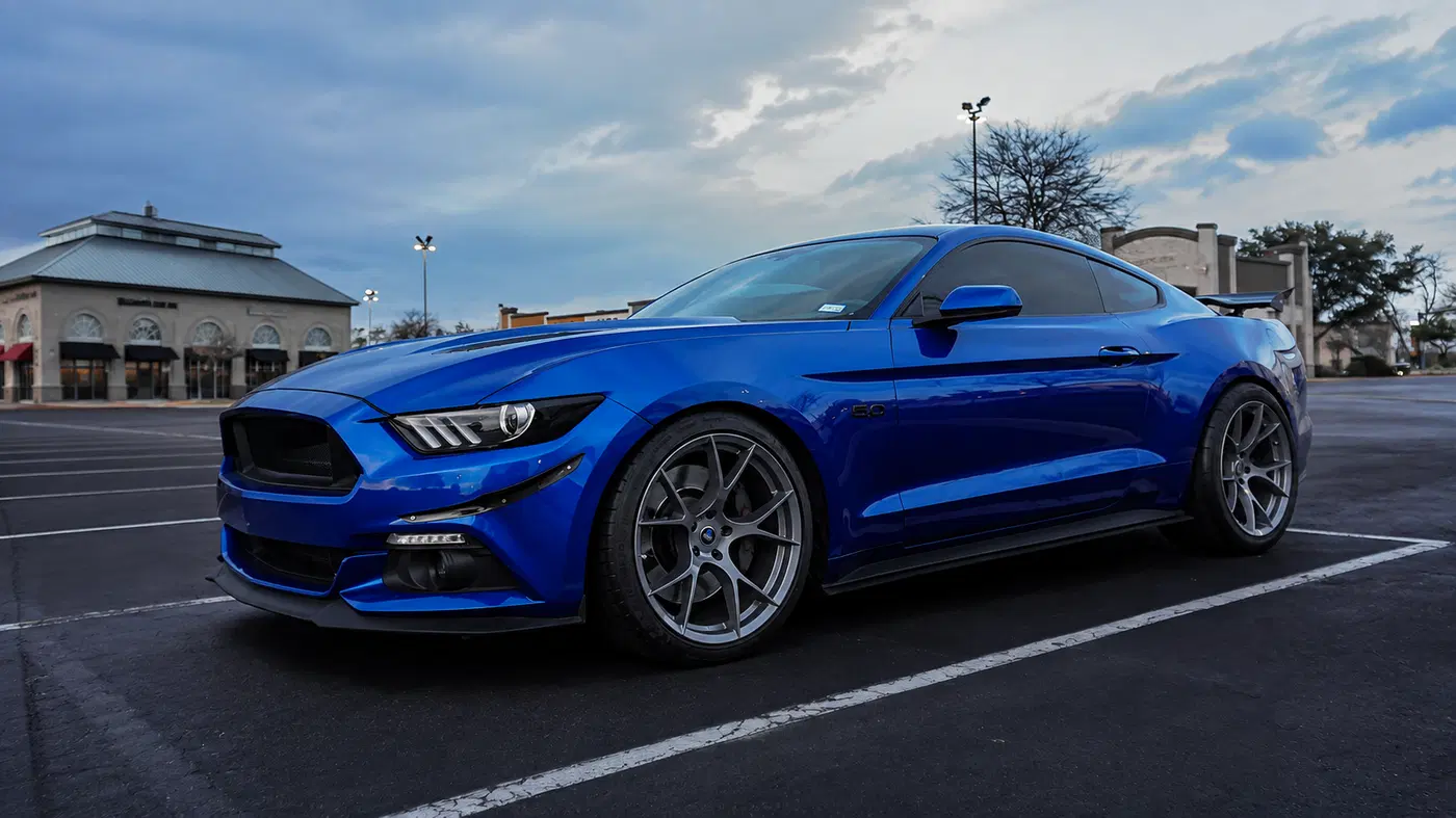 AI-generated view of a 2017 Ford Mustang GT PP with Project 6GR N/A wheels