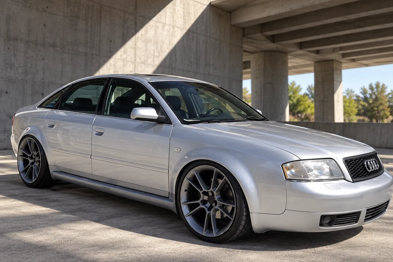 AI-generated view of a 2000 Audi A6 4.2 with Zenetti N/A wheels