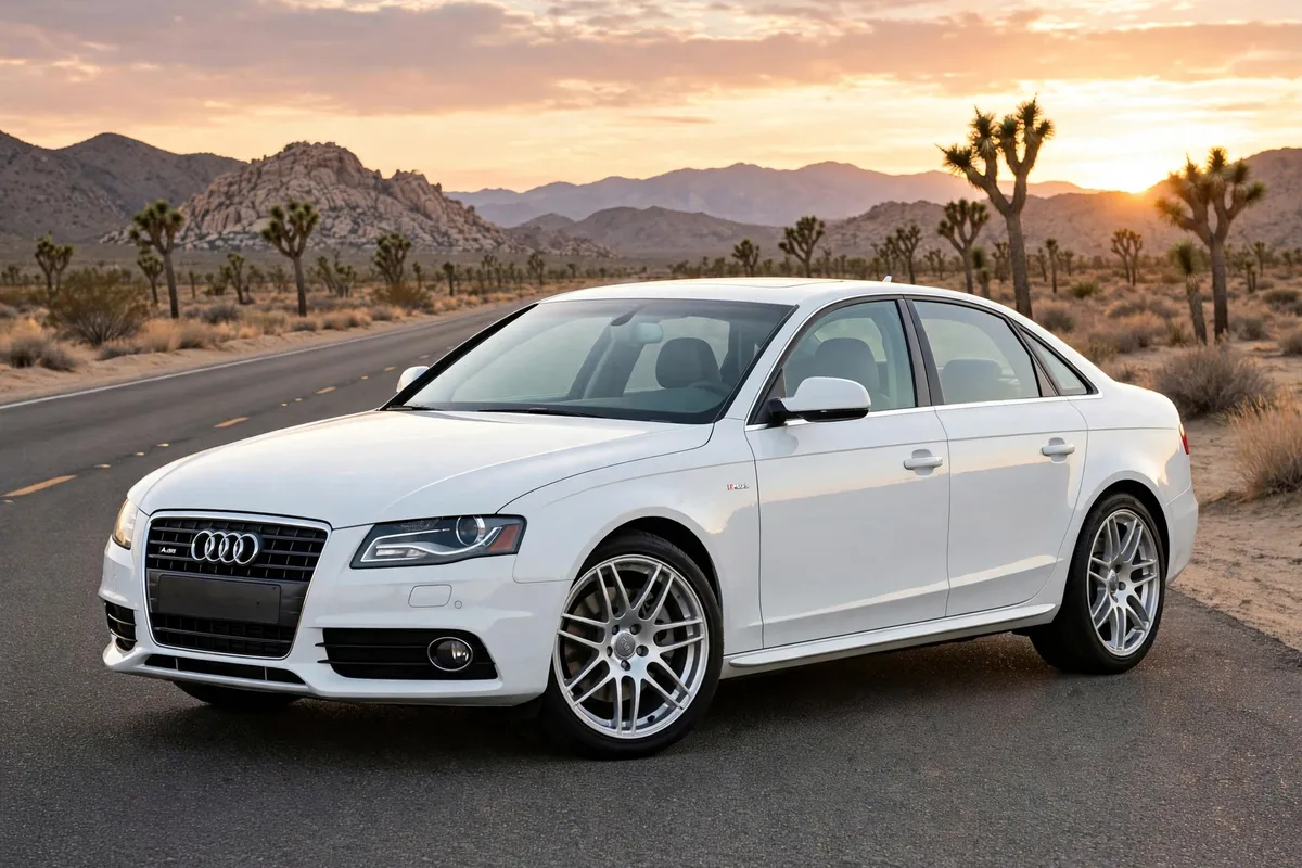 AI-generated view of a 2009 Audi A4 Premium Plus with VMR V718 wheels