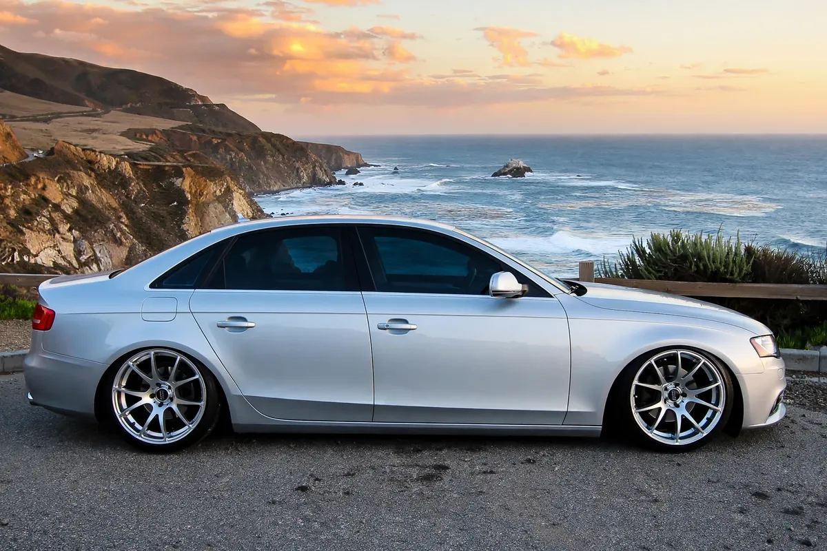 AI-generated view of a 2009 Audi A4 with VMR V713 wheels