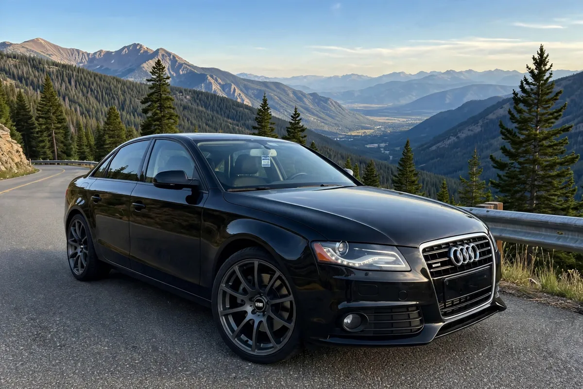 AI-generated view of a 2010 Audi A4 Premium with VMR V701 wheels