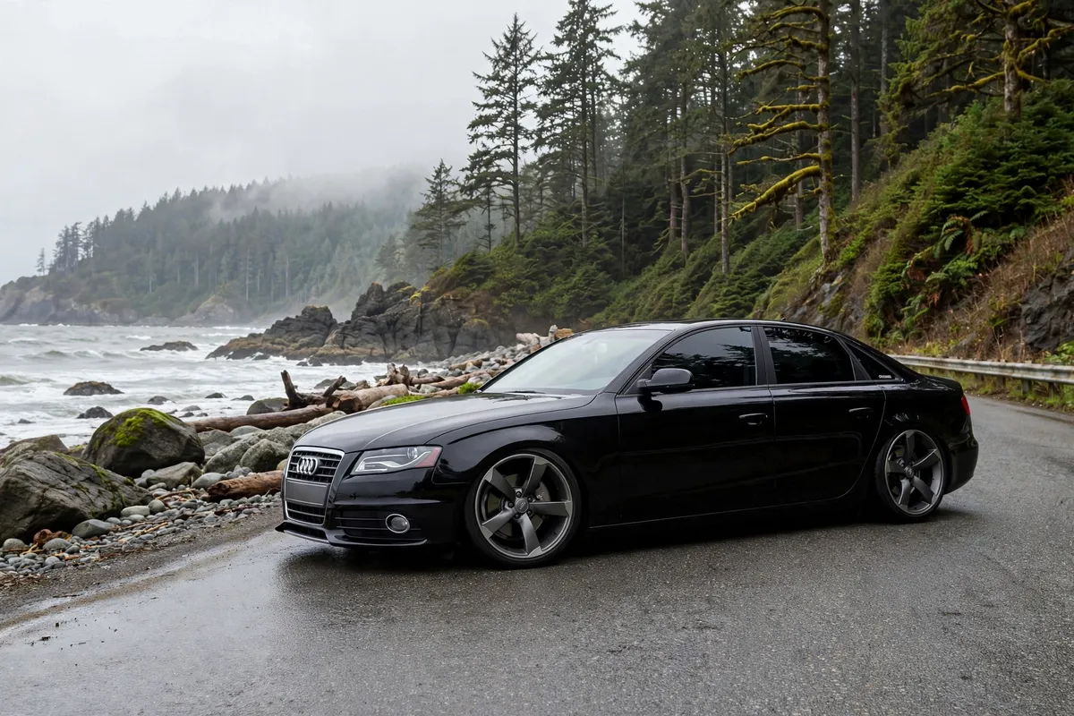 AI-generated view of a 2010 Audi A4 Premium with Hartmann HTTRS MA:M wheels