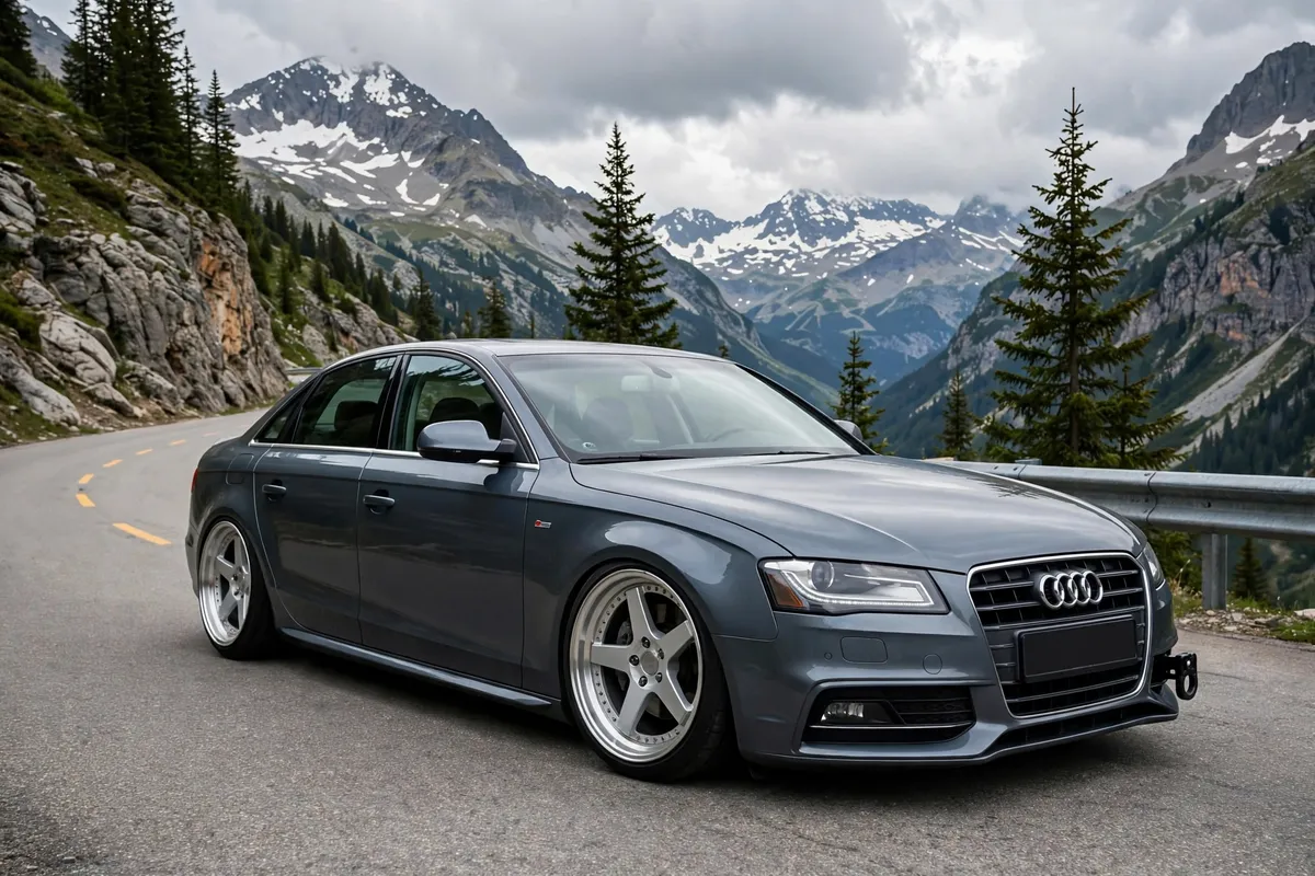 AI-generated view of a 2011 Audi A4 with Stance SC-5 wheels