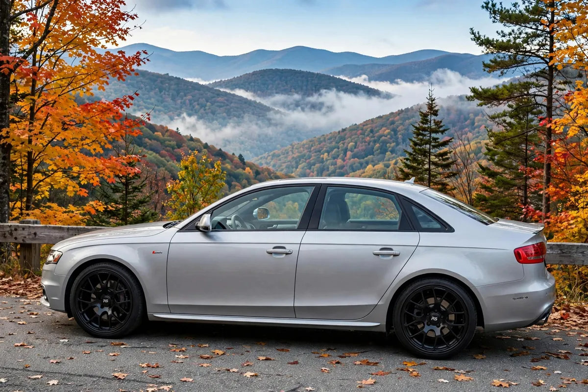 AI-generated view of a 2011 Audi A4 Quattro 6MT with Neuspeed RS14 wheels