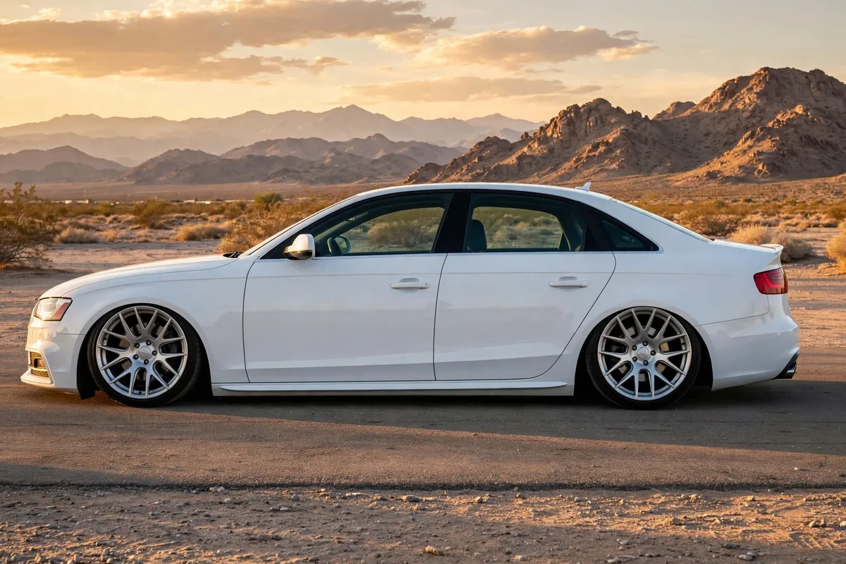AI-generated view of a 2011 Audi A4 with Miro 111 wheels