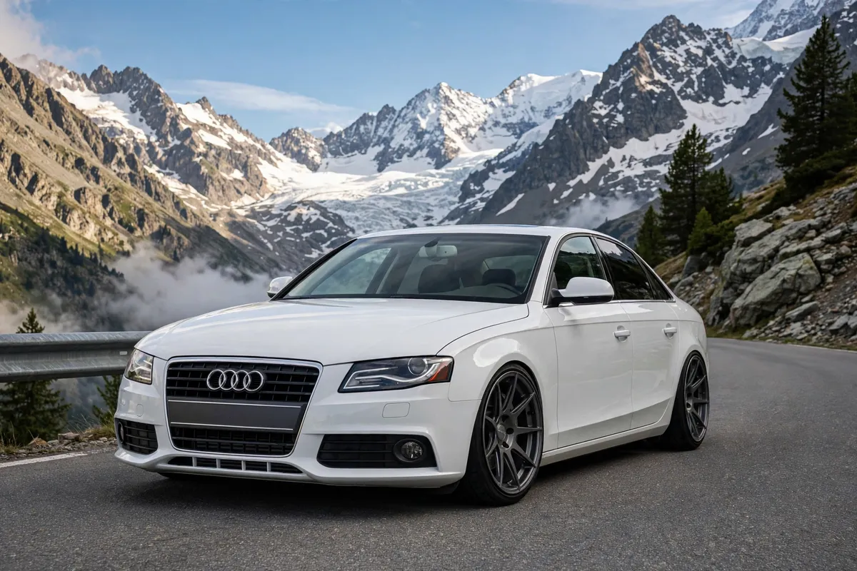 AI-generated view of a 2011 Audi A4 with BC Forged N/A wheels