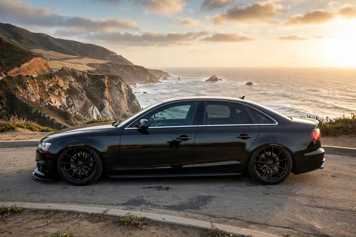 AI-generated view of a 2012 Audi A4 with VMR V713 wheels