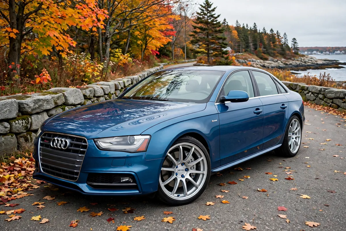 AI-generated view of a 2012 Audi A4 Premium Plus with Advan RSII wheels