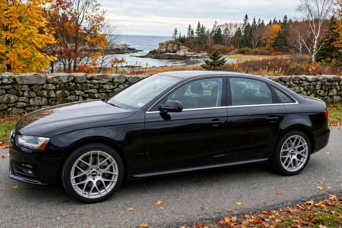 AI-generated view of a 2013 Audi A4 with VMR V710 wheels