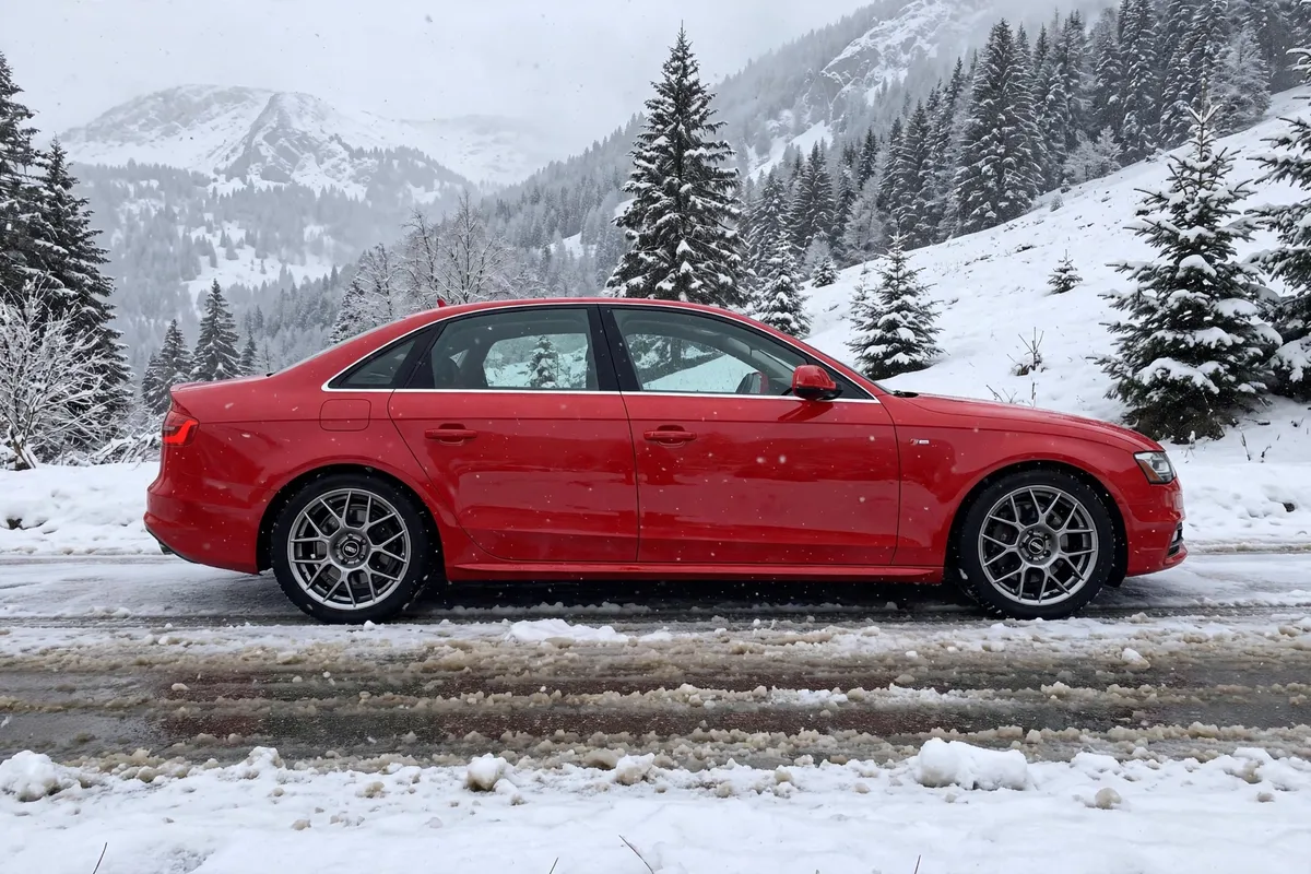 AI-generated view of a 2014 Audi A4 with BBS XR wheels