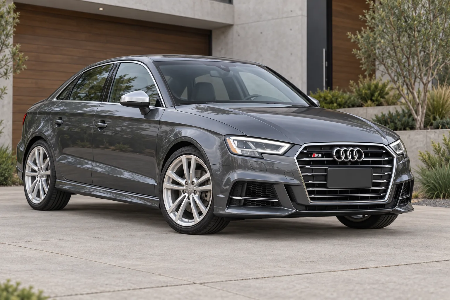 AI-generated view of a 2018 Audi S3 with Audi OEM 10-spoke wheels