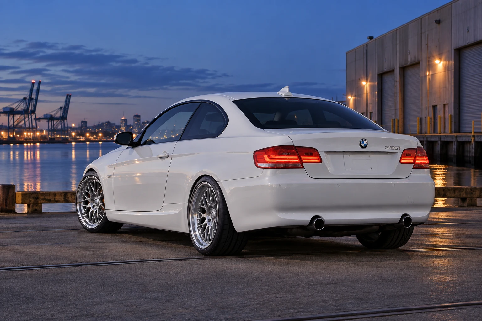 AI-generated view of a 2007 BMW 335i with Exclusive Alloy EX-M1 wheels
