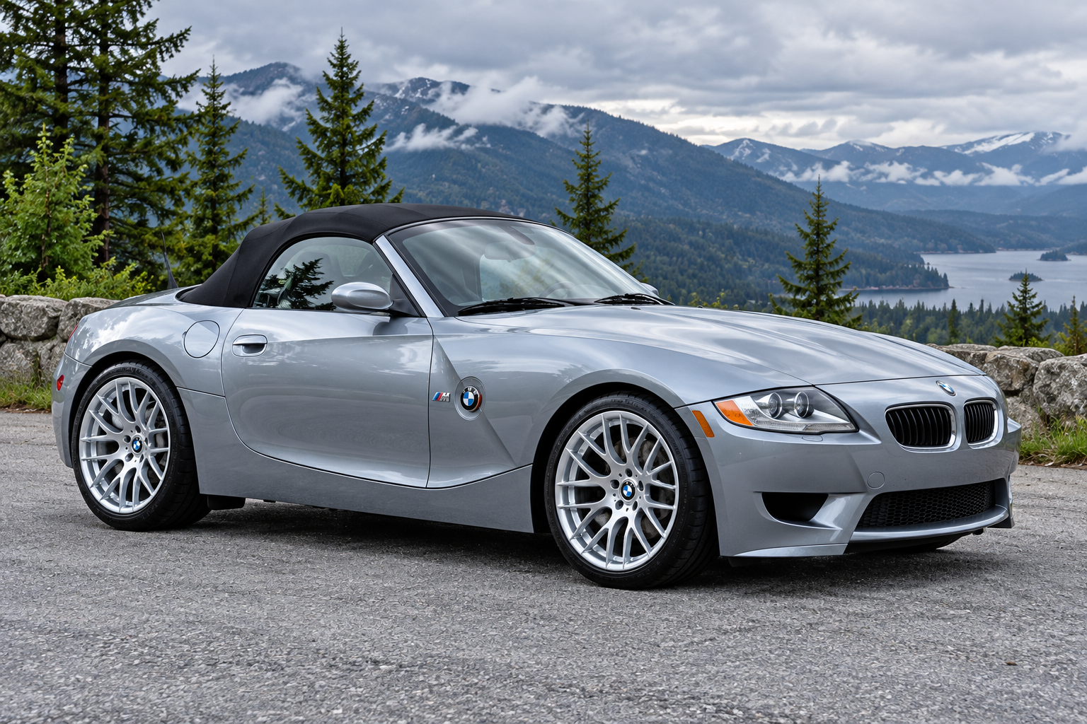 AI-generated view of a 2007 BMW Z4 M Roadster with Avant Garde M359 wheels