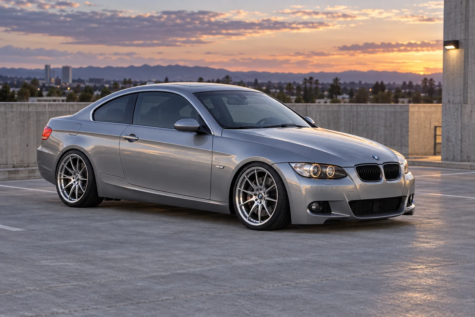 AI-generated view of a 2008 BMW 335i with GTC AFF01 wheels