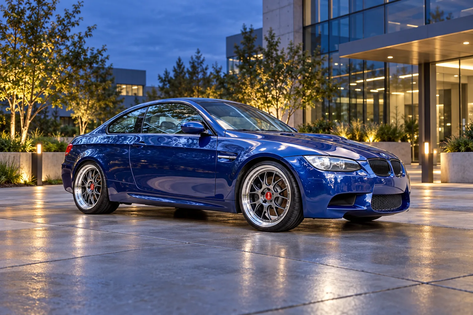 AI-generated view of 2008 BMW M3 Coupe on BBS LM-R