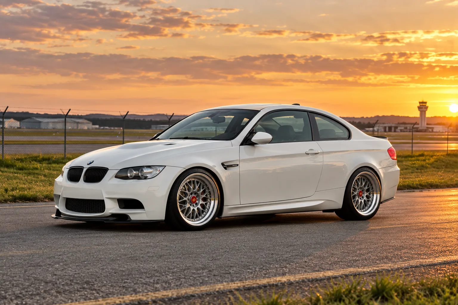AI-generated view of a 2008 BMW M3 Coupe with BBS RS740 / Style 42 wheels