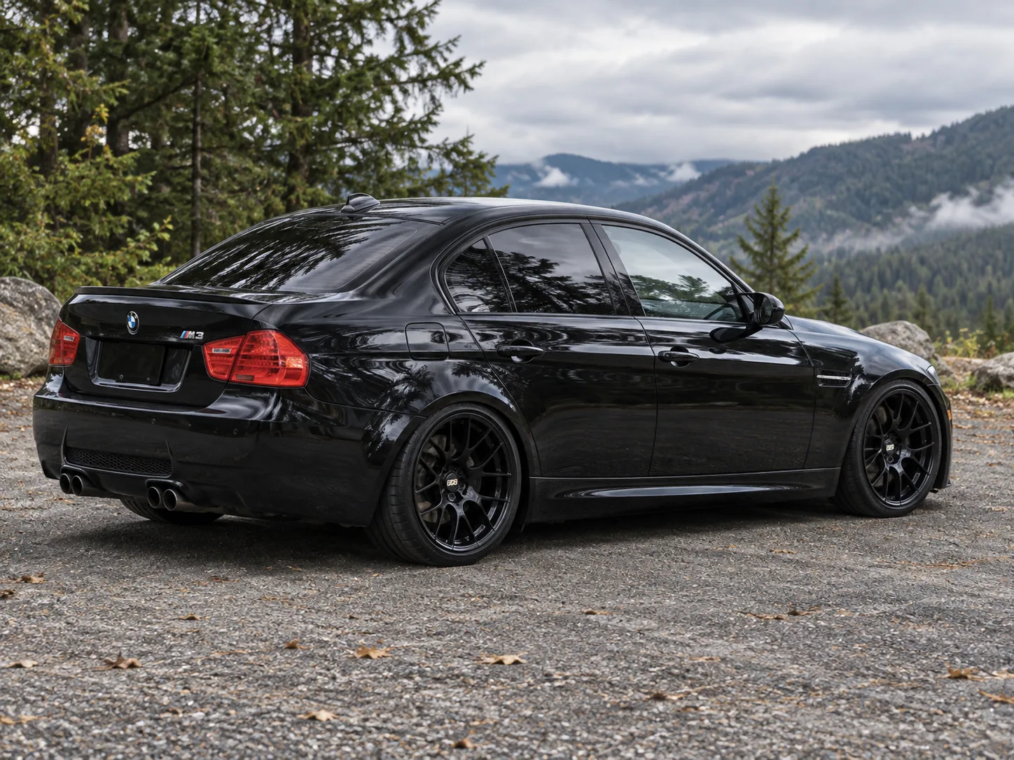 AI-generated view of a 2008 BMW M3 Sedan with BBS CH wheels