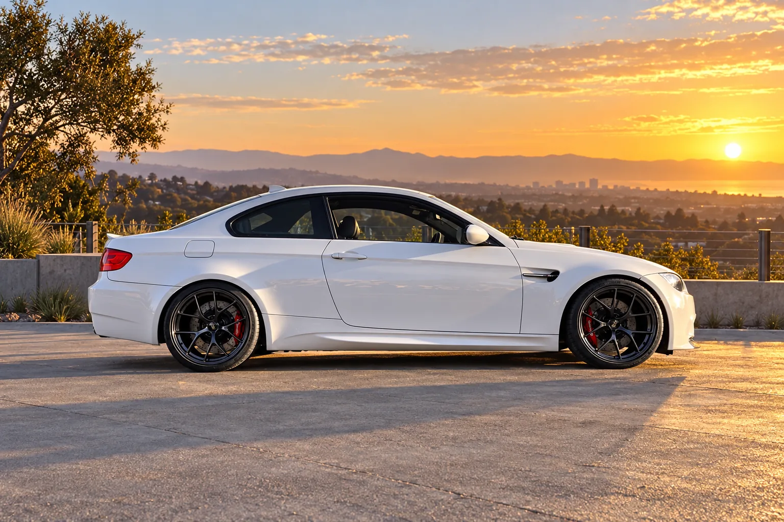 AI-generated view of a 2008 BMW M3 Coupe with BBS RI-D wheels