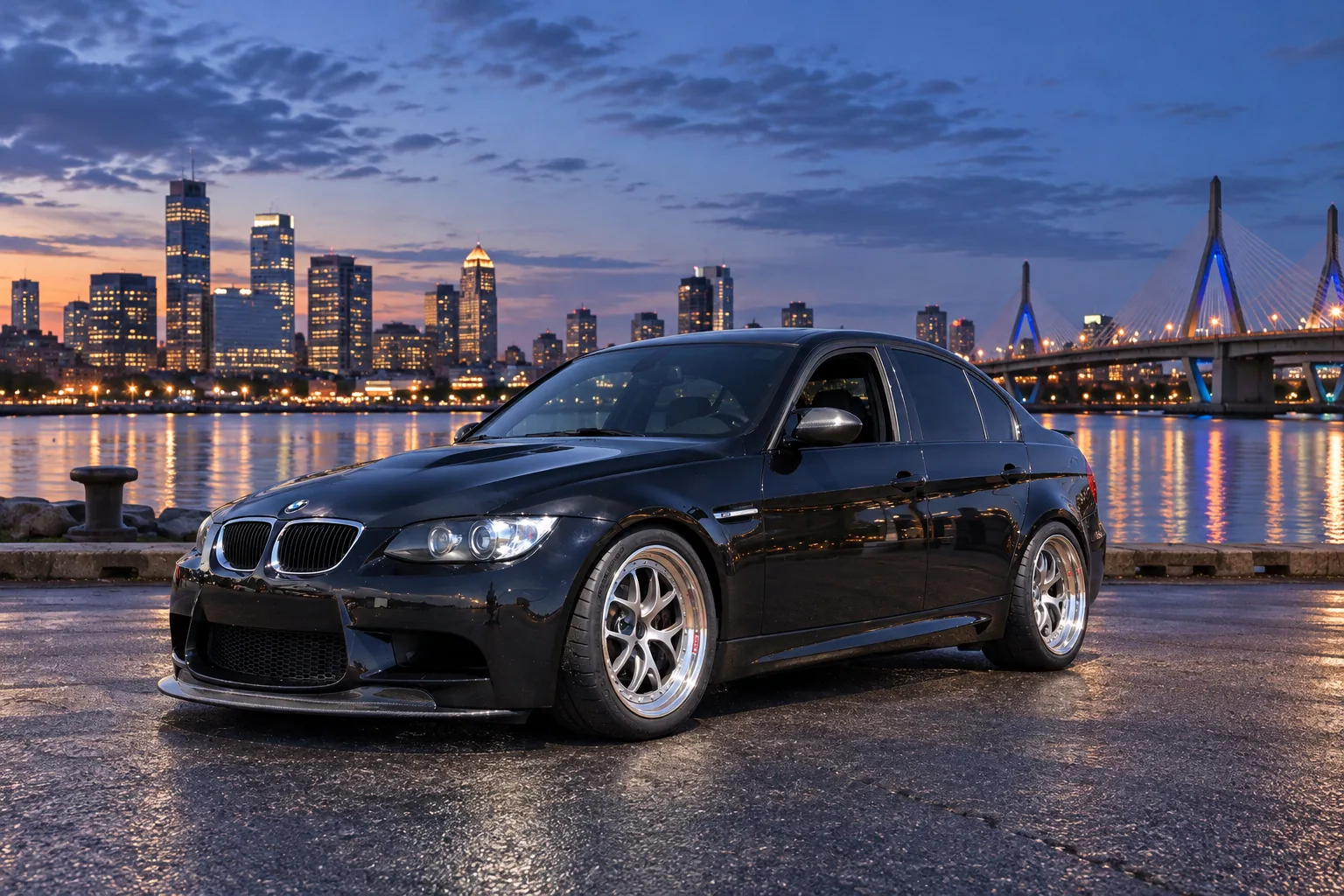 AI-generated view of a 2011 BMW M3 Sedan Competition with BBS E05 wheels