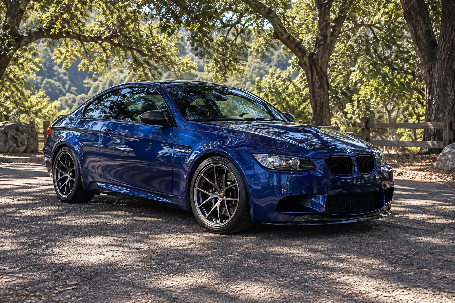 AI-generated view of a 2011 BMW M3 Coupe Competition with BBS RI-A wheels