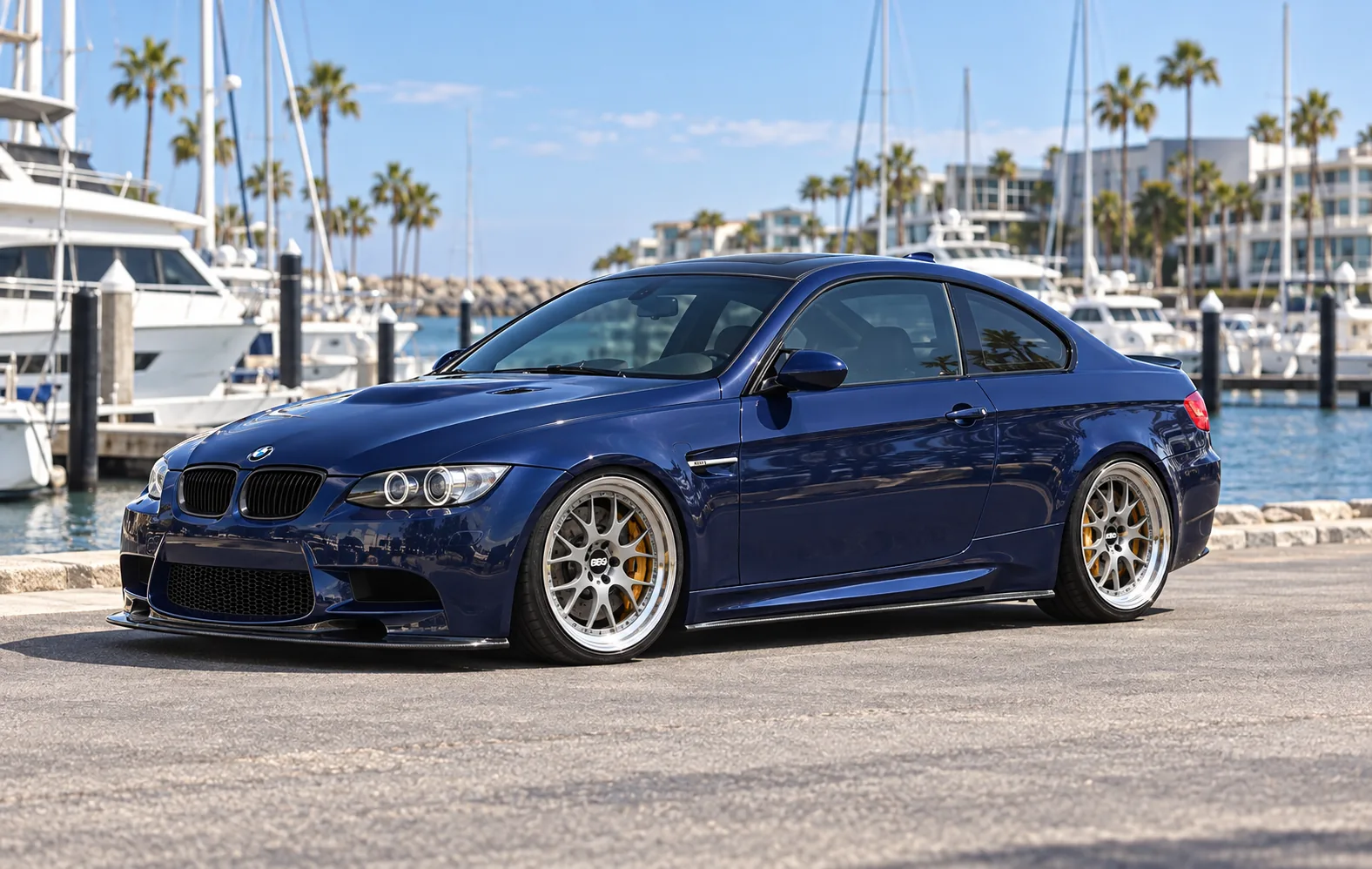 AI-generated view of a 2011 BMW M3 Coupe with BBS LM-R wheels