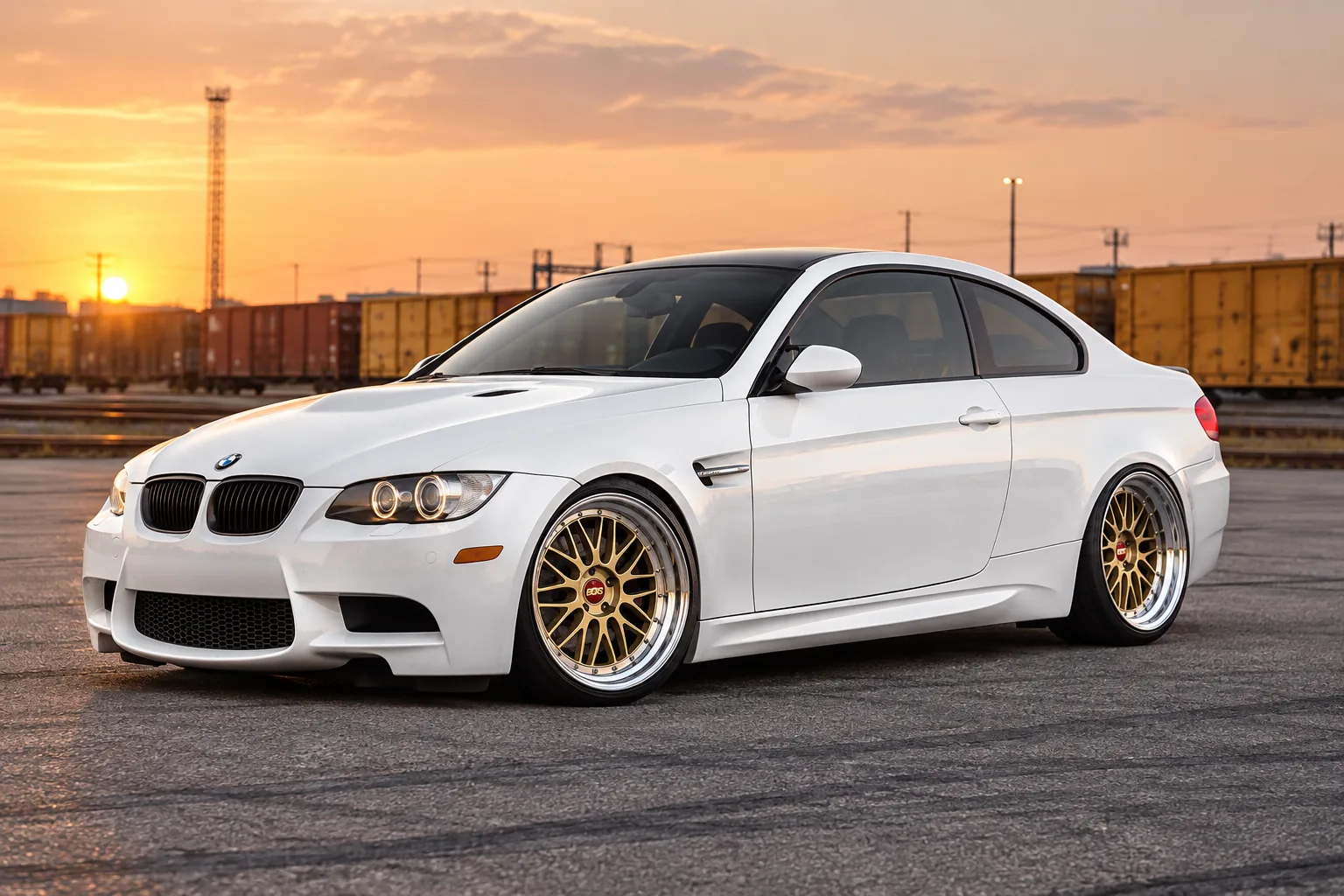 AI-generated view of 2012 BMW M3 Coupe on BBS LM