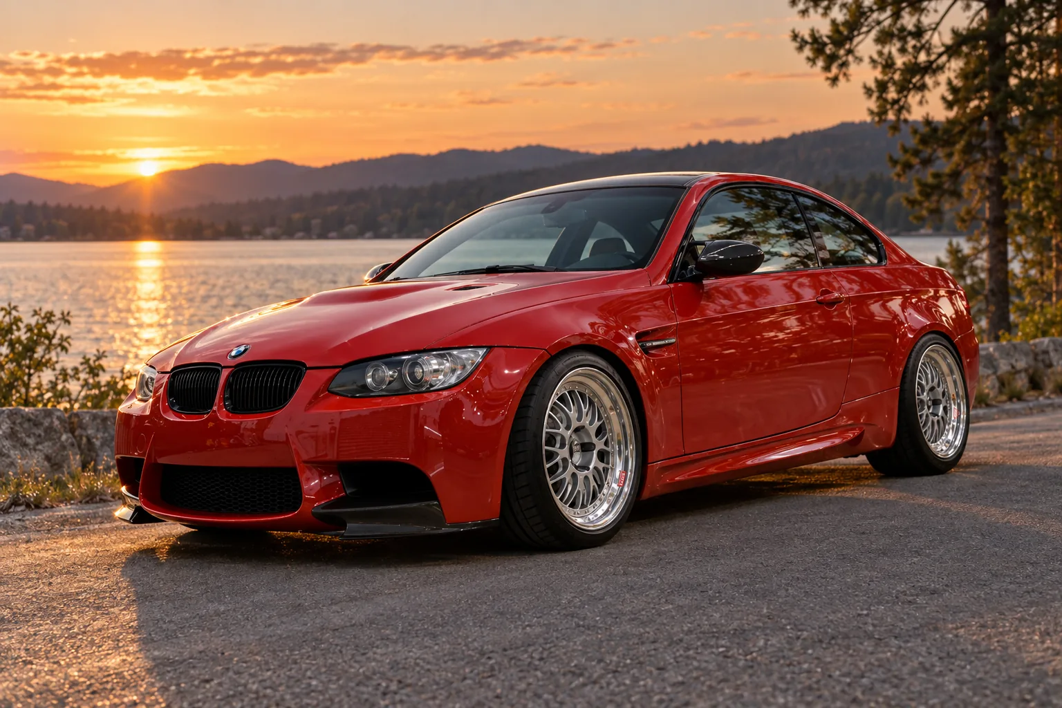 AI-generated view of 2012 BMW M3 Coupe on BBS E88