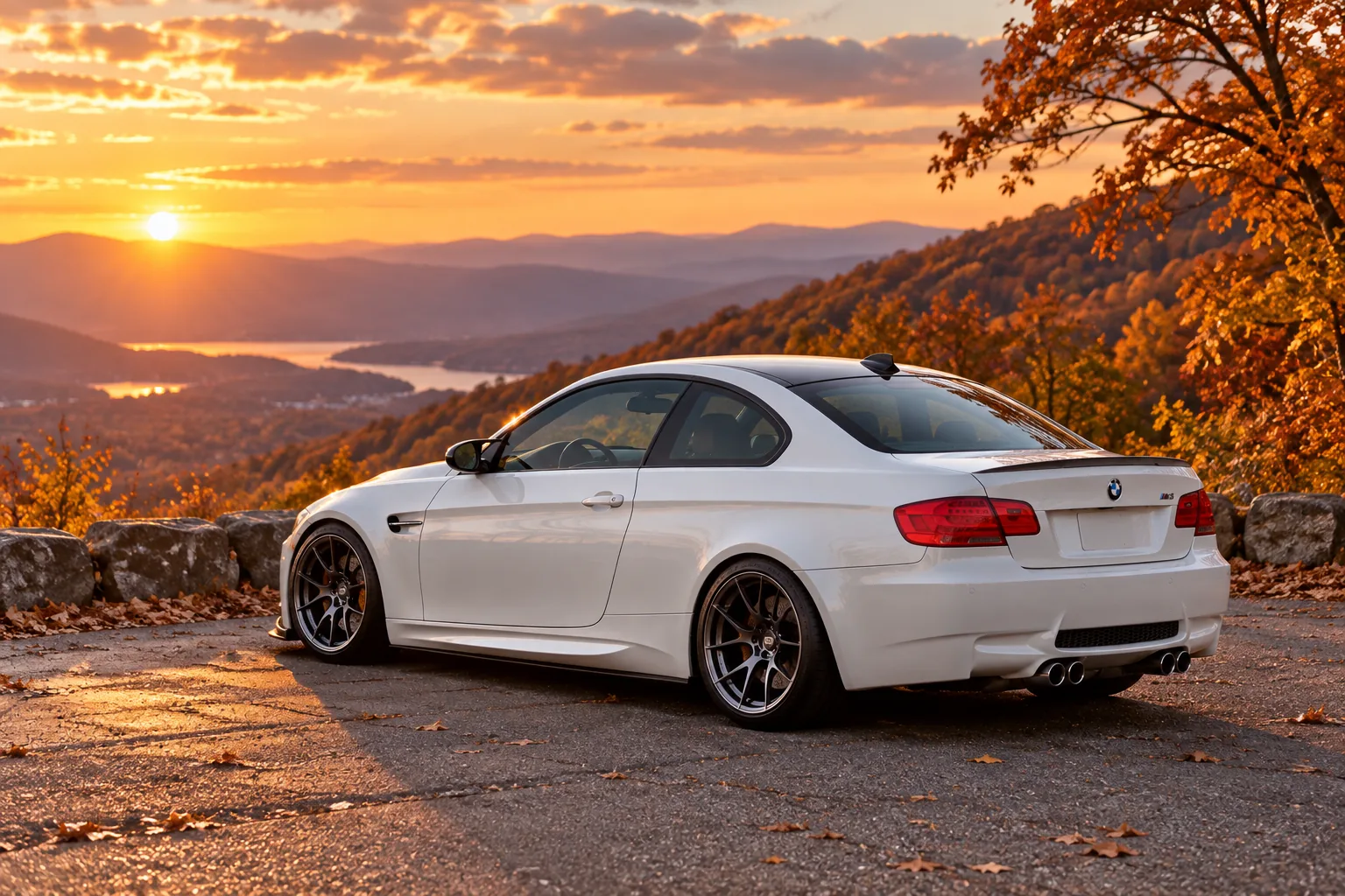 AI-generated view of a 2013 BMW M3 Coupe with BBS RI-A wheels