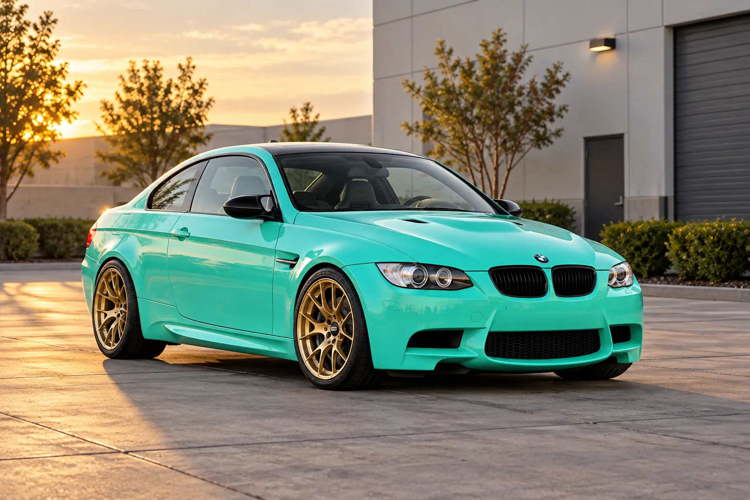 AI-generated view of a 2013 BMW M3 Coupe with BBS RI-A wheels