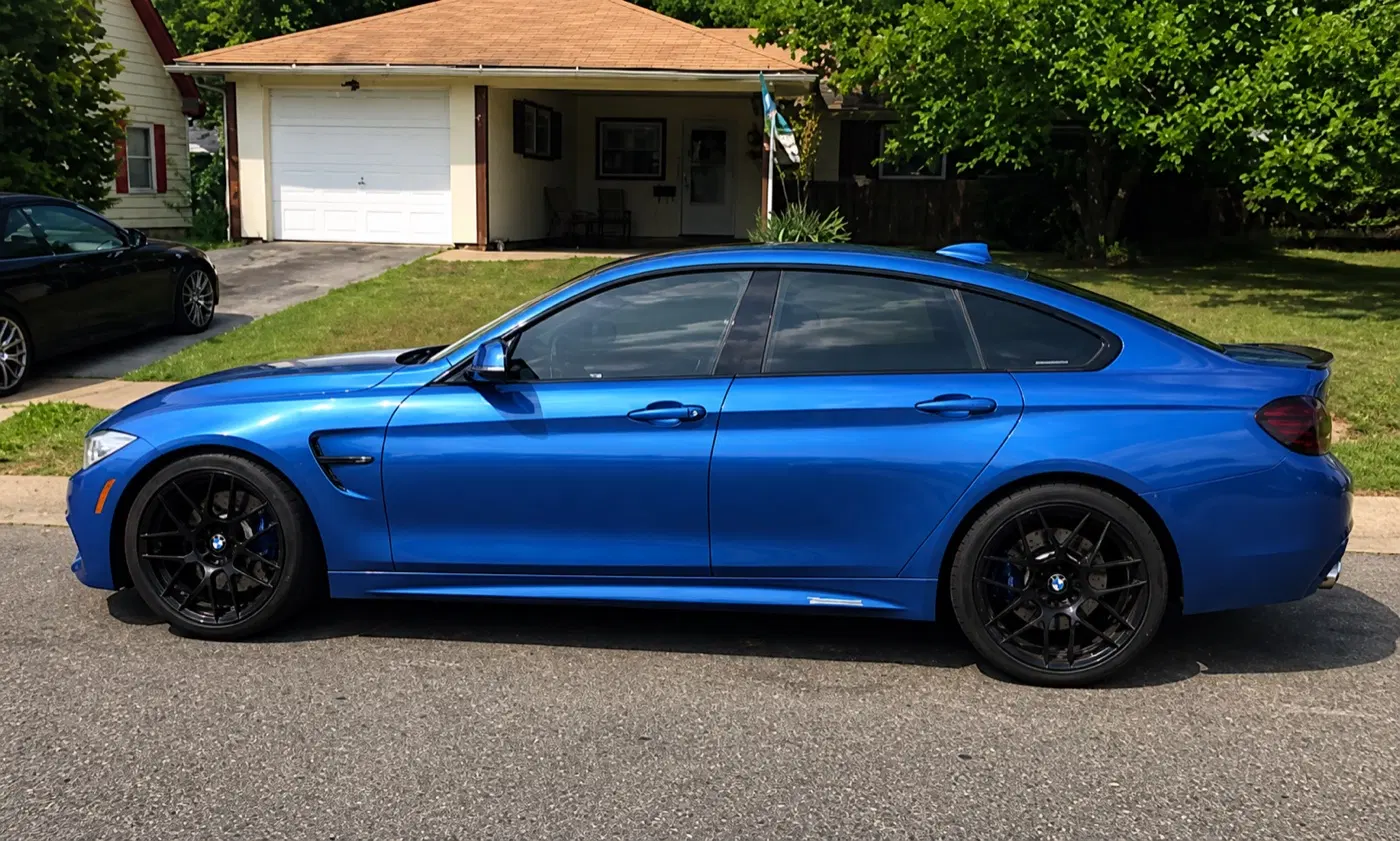 AI-generated view of a 2015 BMW 435i Gran Coupe with VMR V710 wheels