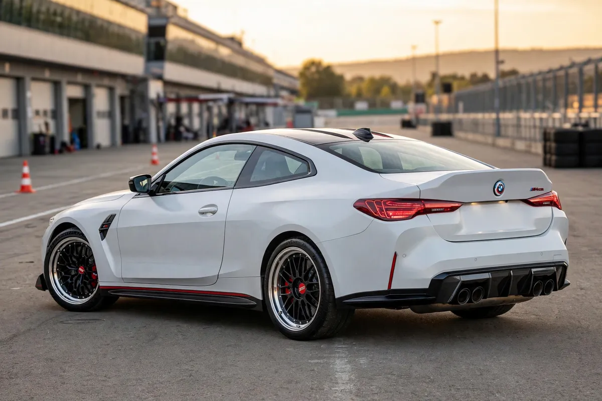 AI-generated view of a 2023 BMW M4 CSL with BBS LM wheels