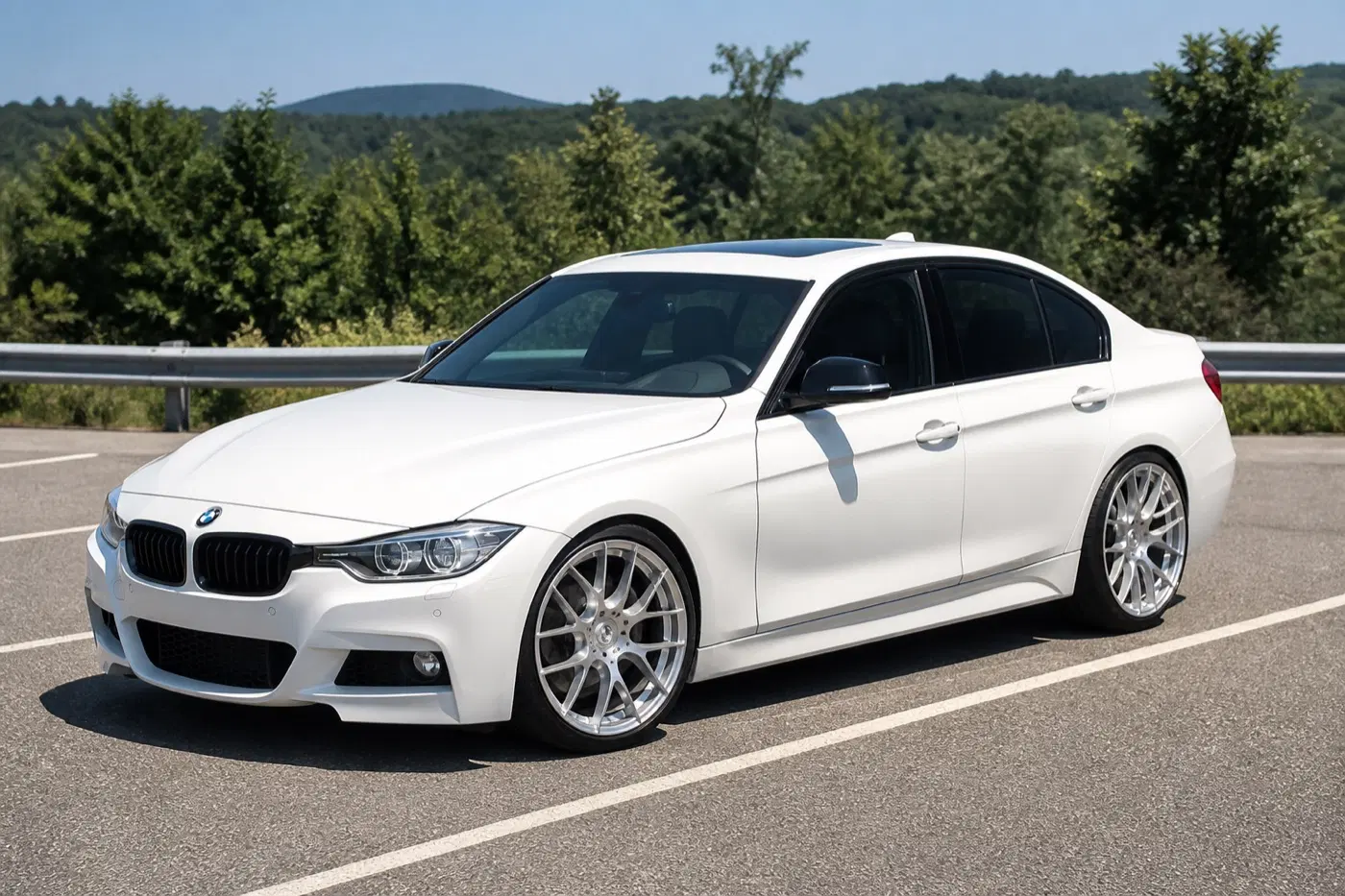 AI-generated view of a 2015 BMW 335i xDrive with Avante Garde N/A wheels