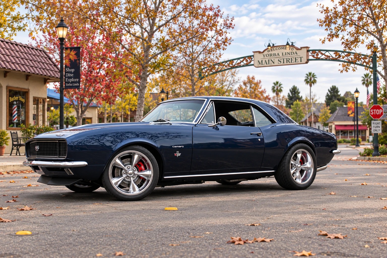 AI-generated view of a 1967 Chevrolet Camaro SS with Showheels Streeters wheels