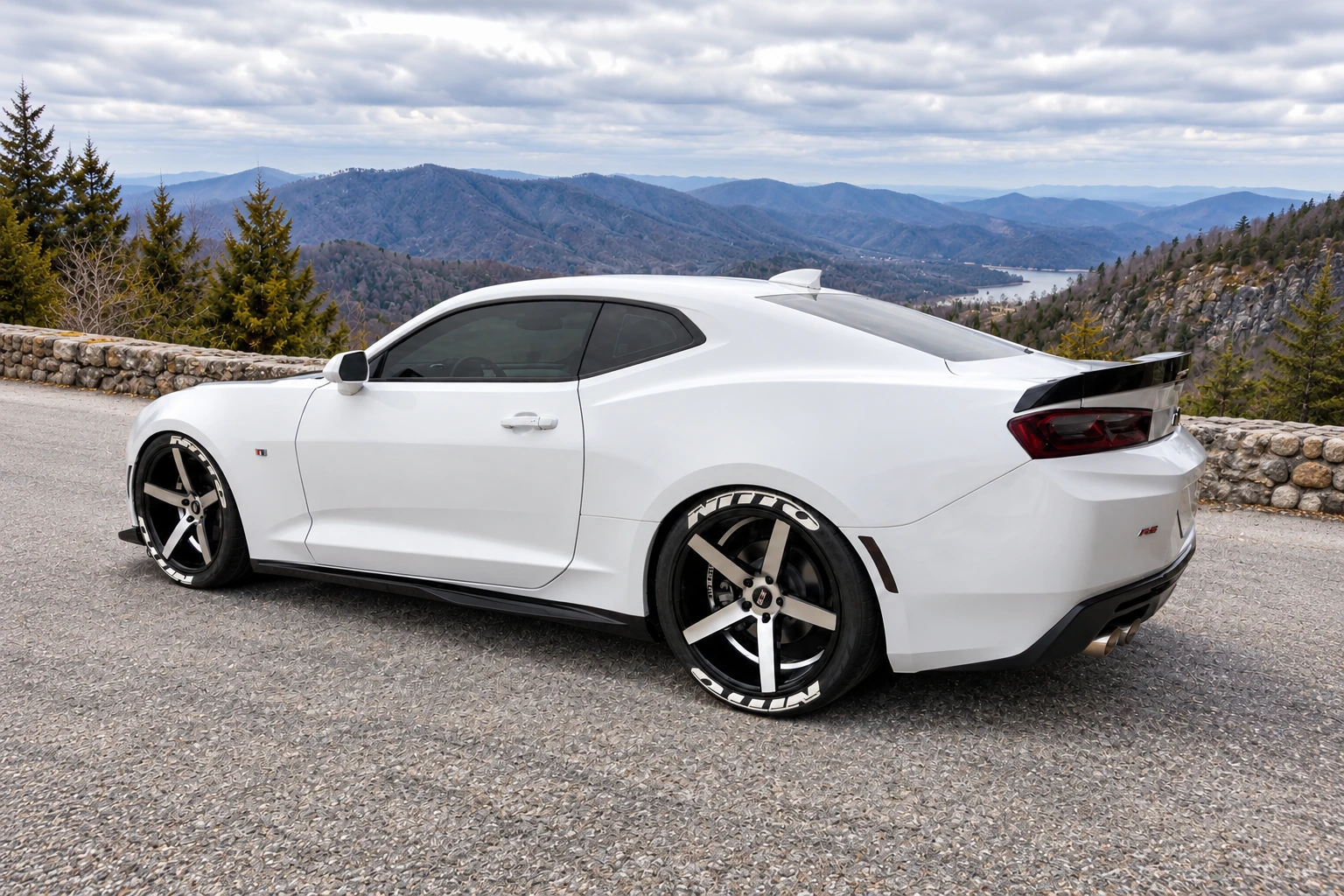 AI-generated view of a 2018 Chevrolet Camaro RS with STR Racing 607 wheels