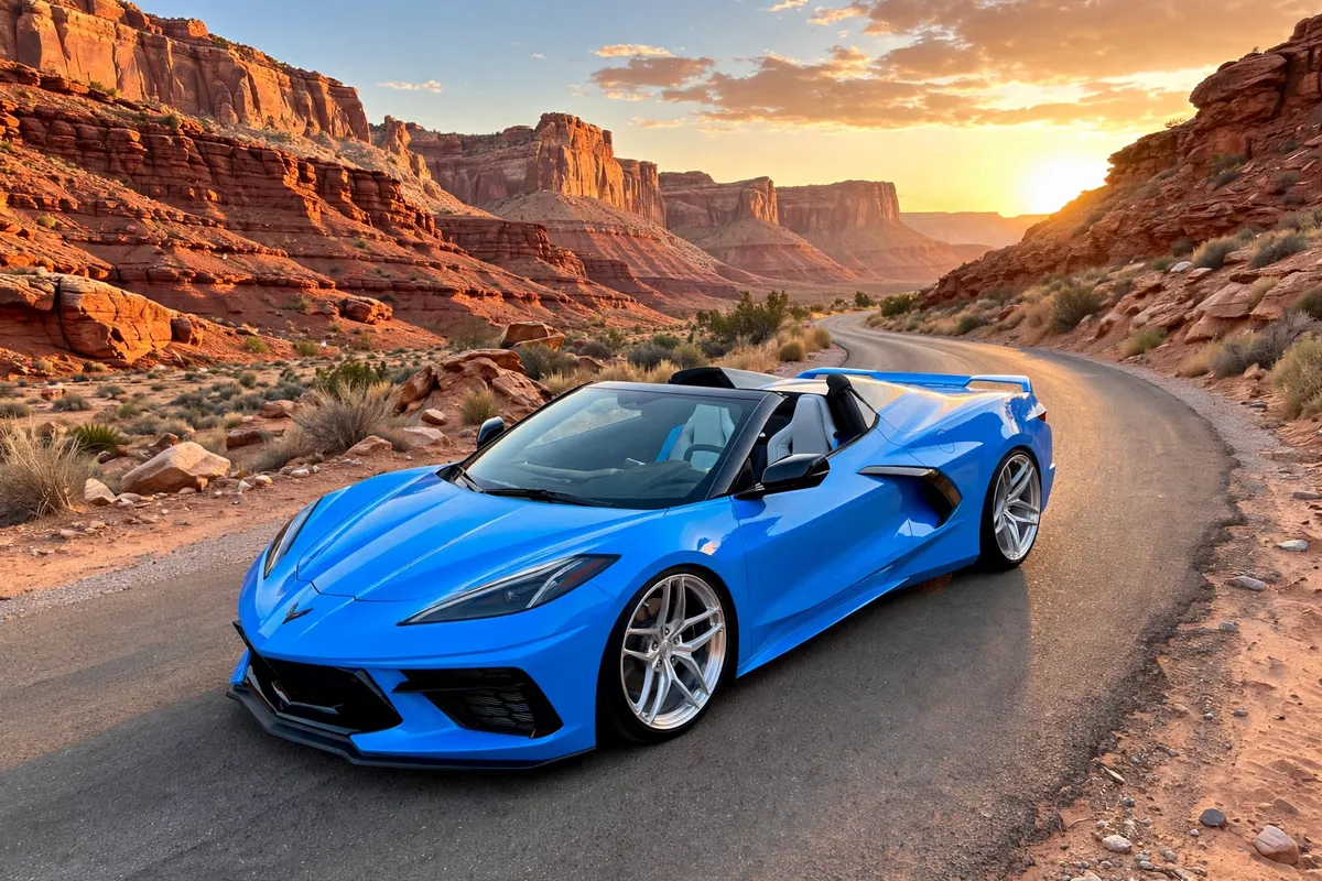 AI-generated view of a 2023 Chevrolet Corvette Stingray Z51 with BC Forged RZ22 wheels
