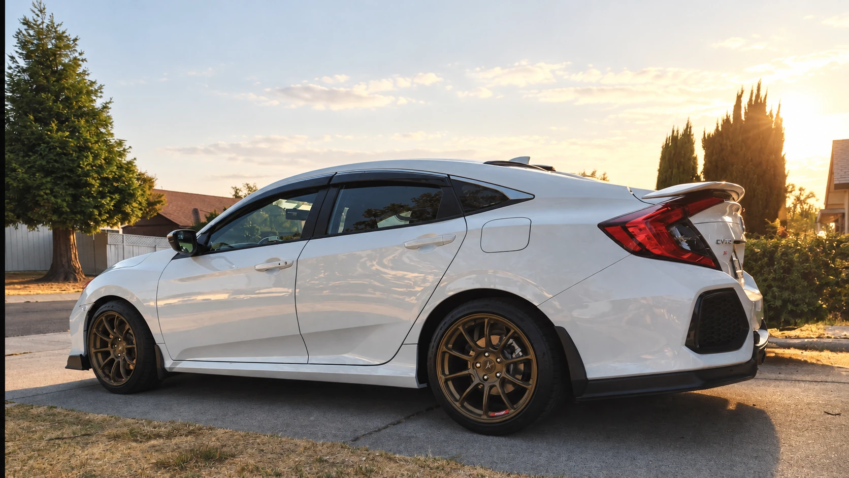 AI-generated view of a 2019 Honda Civic Si Sedan with Aodhan AH06 wheels