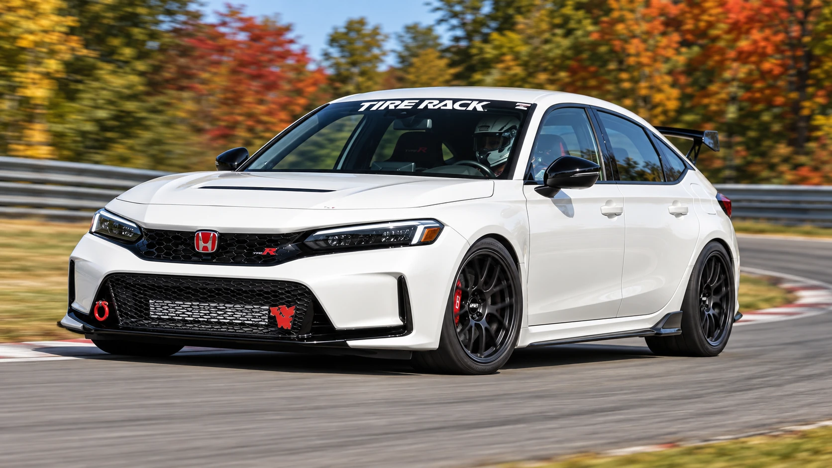 AI-generated view of a 2024 Honda Civic Type R with APEX ARC-8 wheels