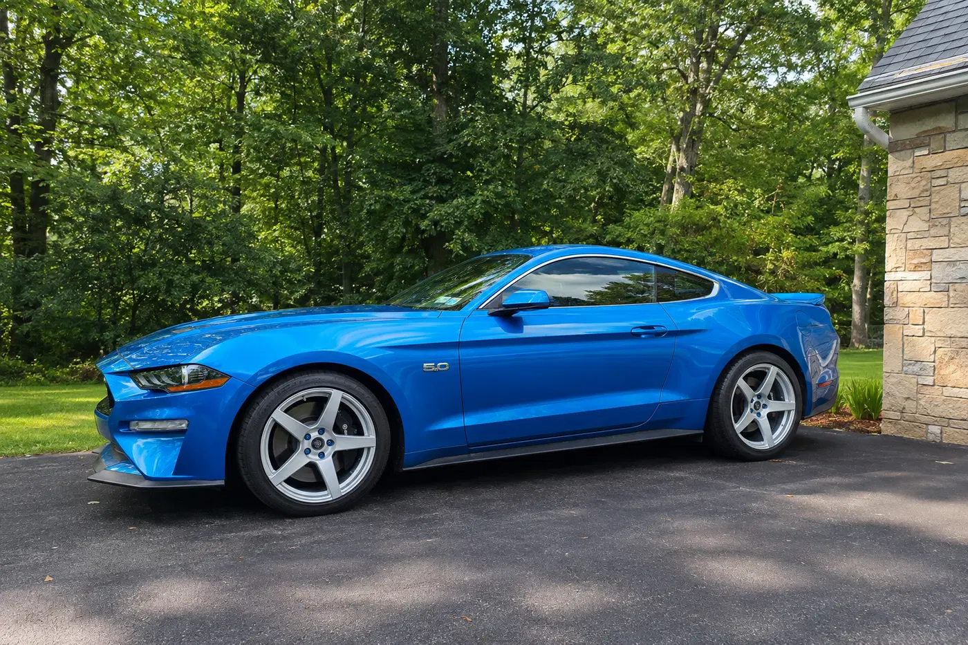 AI-generated view of a 2019 Ford Mustang GT PP1 with Forgestar CF5 wheels