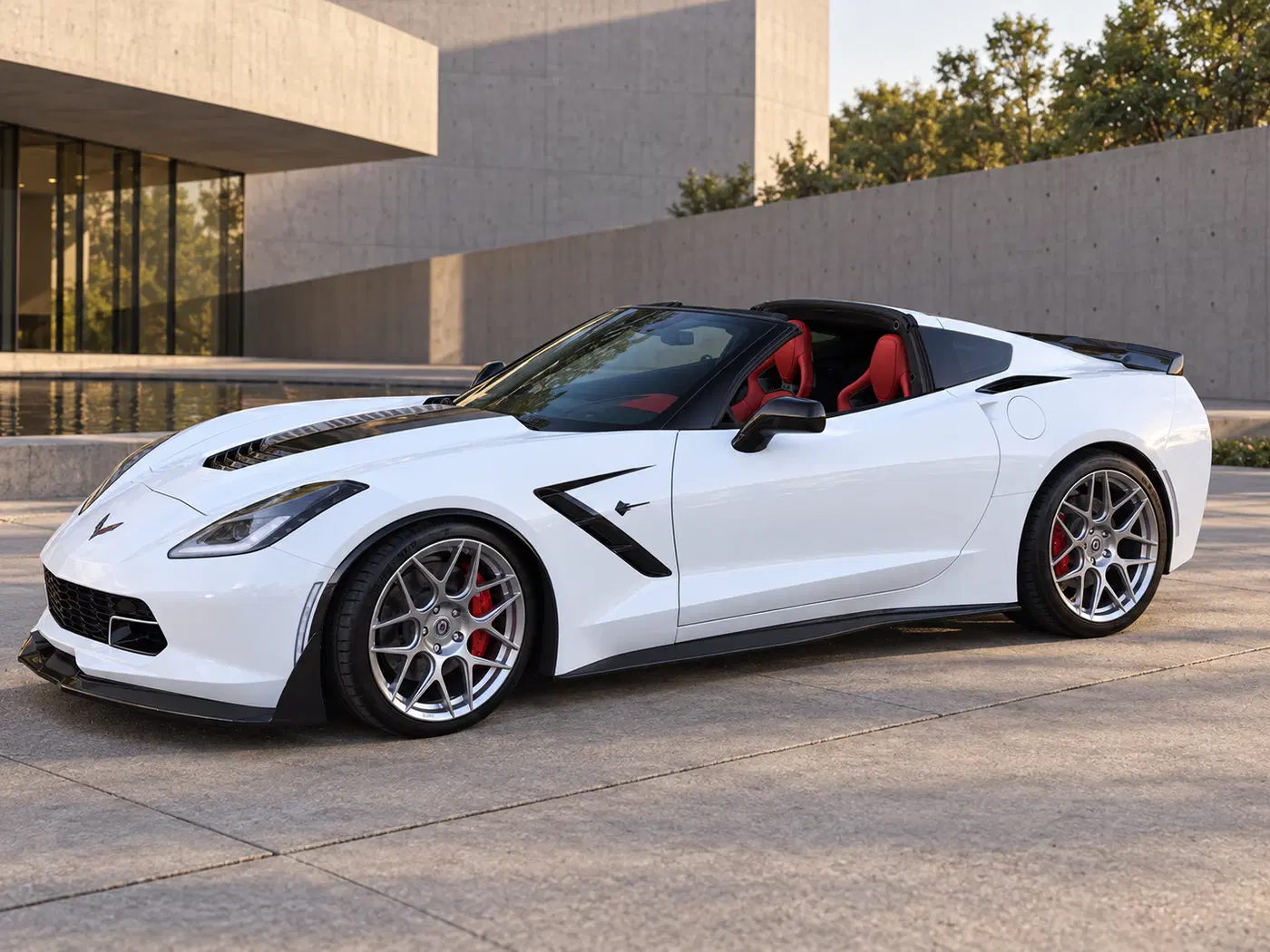 AI-generated view of a 2014 Chevrolet Corvette Stingray Z51 with HRE FF01 wheels