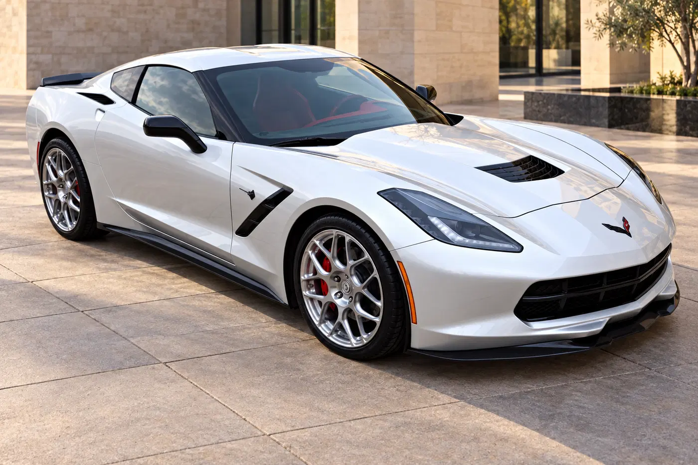 AI-generated view of a 2014 Chevrolet Corvette Stingray with HRE P40SC wheels