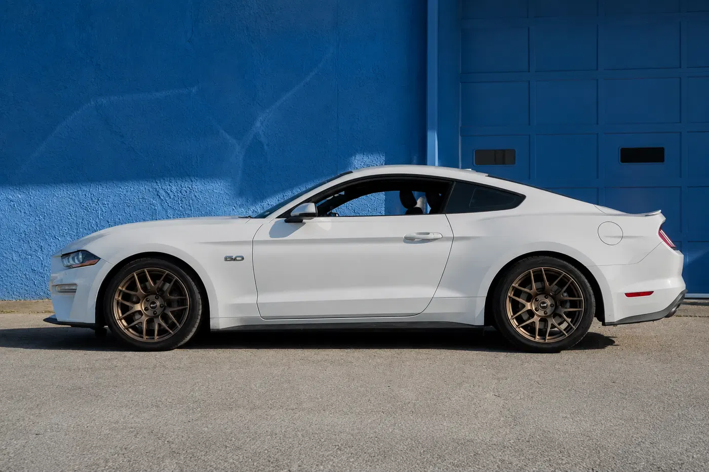 AI-generated view of a 2019 Ford Mustang GT with SVE R357 wheels