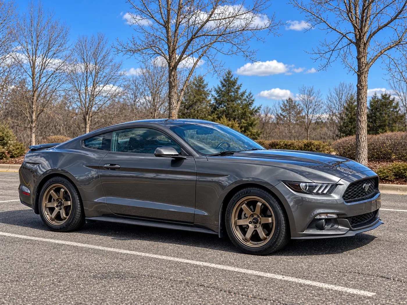 AI-generated view of a 2017 Ford Mustang EcoBoost with Avid.1 AV-06 wheels